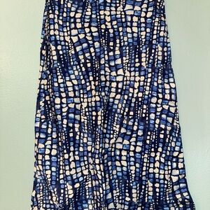 Blue and White Patterned Women's Skirt